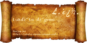 Lukáts Ágnes névjegykártya