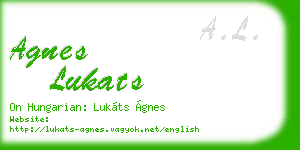 agnes lukats business card