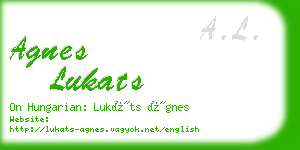 agnes lukats business card